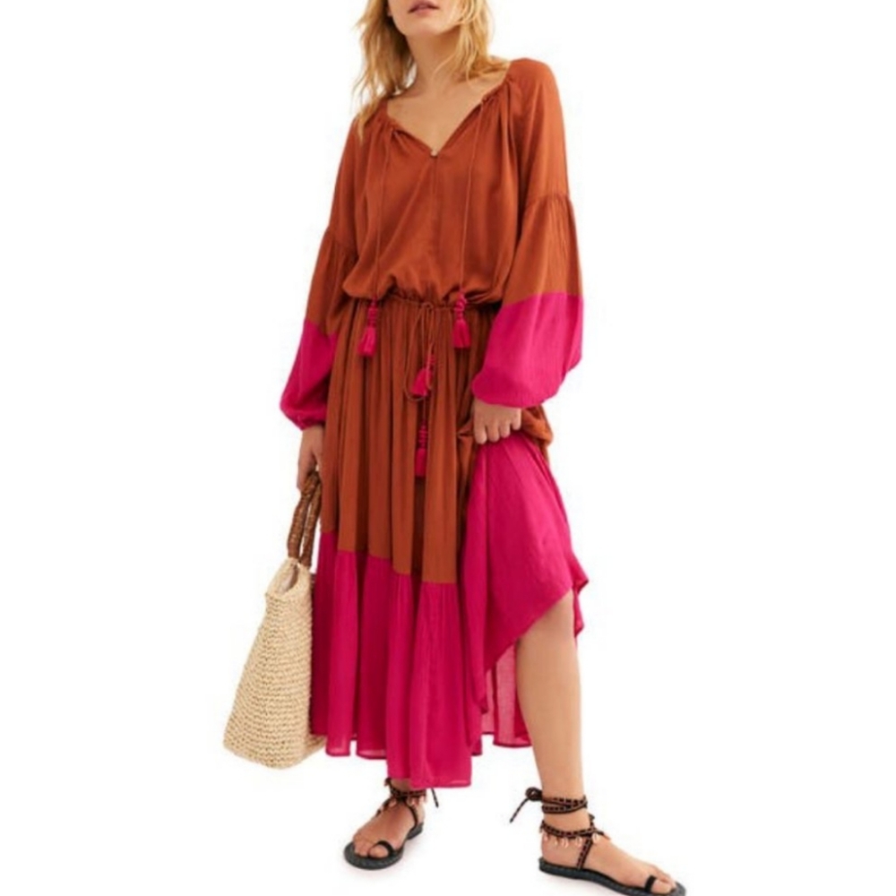 Billowy Bohemian Gypsy Midi Dress - Picture 7 of 15
